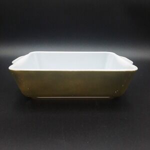 Vintage Pyrex 6 x 9 Inch‎ Baking Dish Olive Green Ovenware Made in USA
